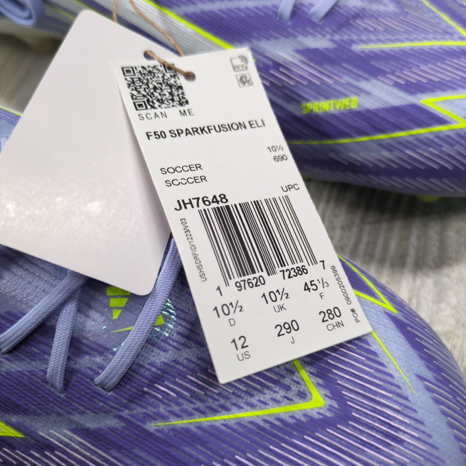 Adidas F50 Sparkfusion Elite Mid FG AG Purple Womens 12/Mens 11 New JH7648