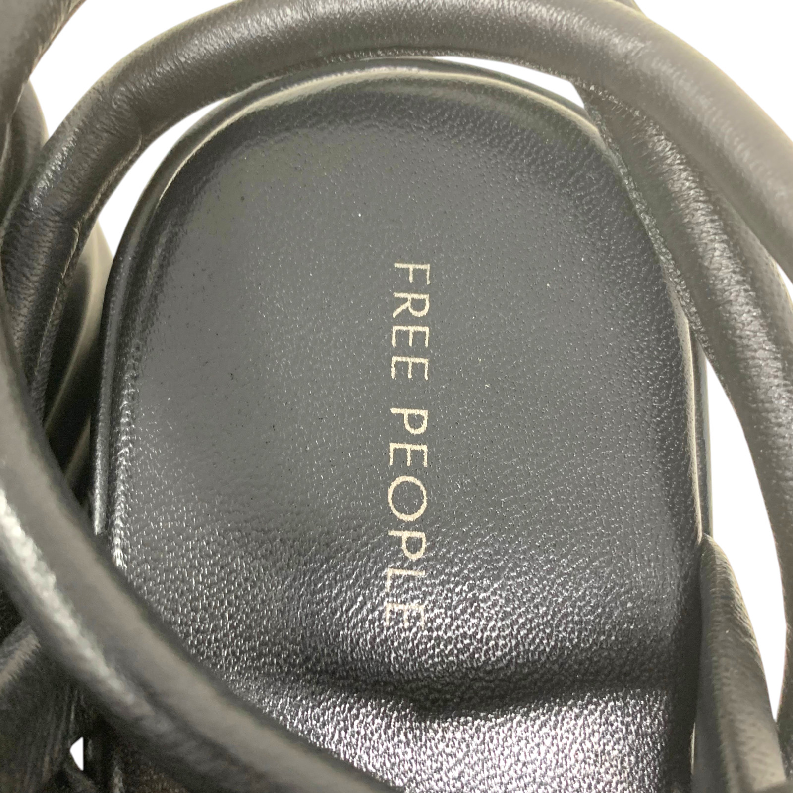 Free People Iris Flatform Sandals Black Leather Tubular Platform Women’s Sz 9