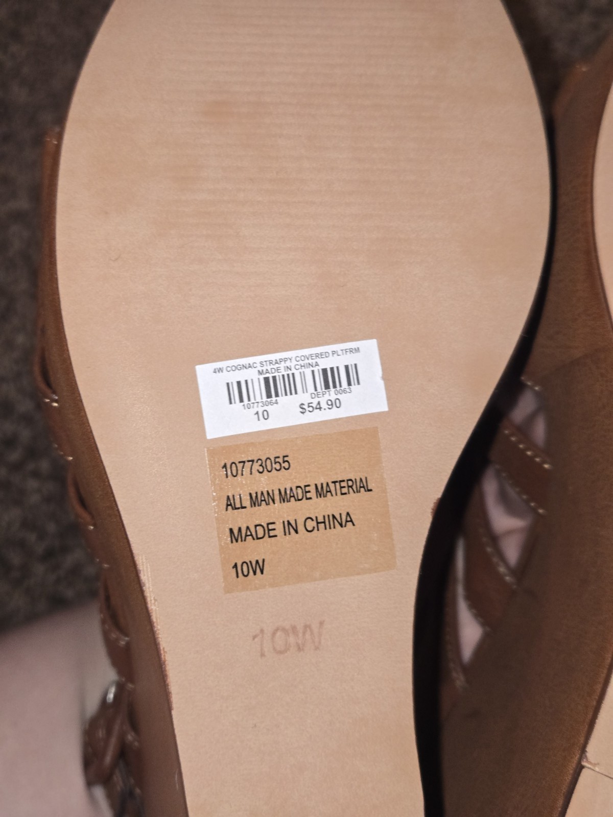 Torrid Brown Strappy Covered Platform Wedge Heel Shoe Size 10W/ NWOB