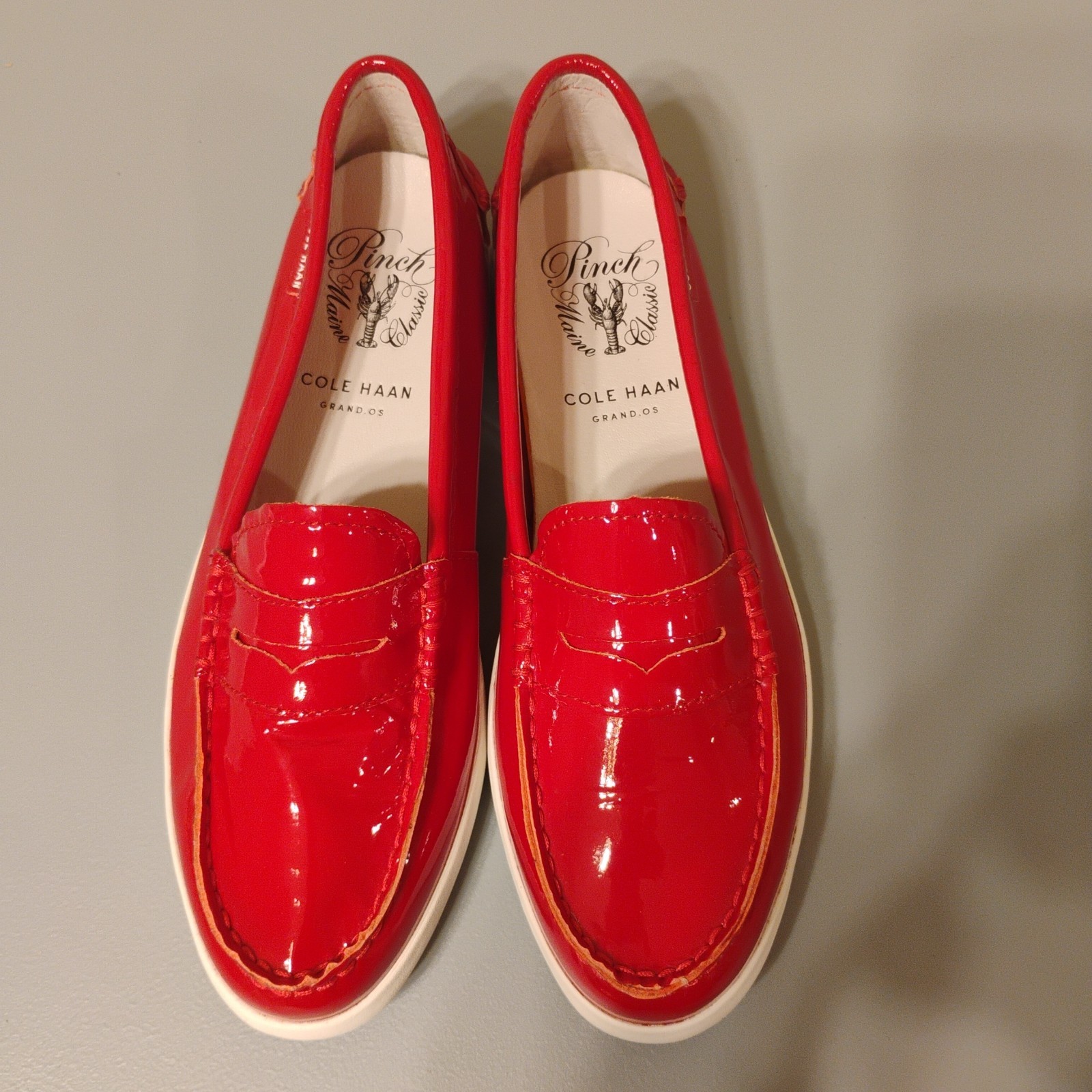 Cole Haan Pinch Maine Classic 7 1/2 Red Pantend Leather Pennie Loafer