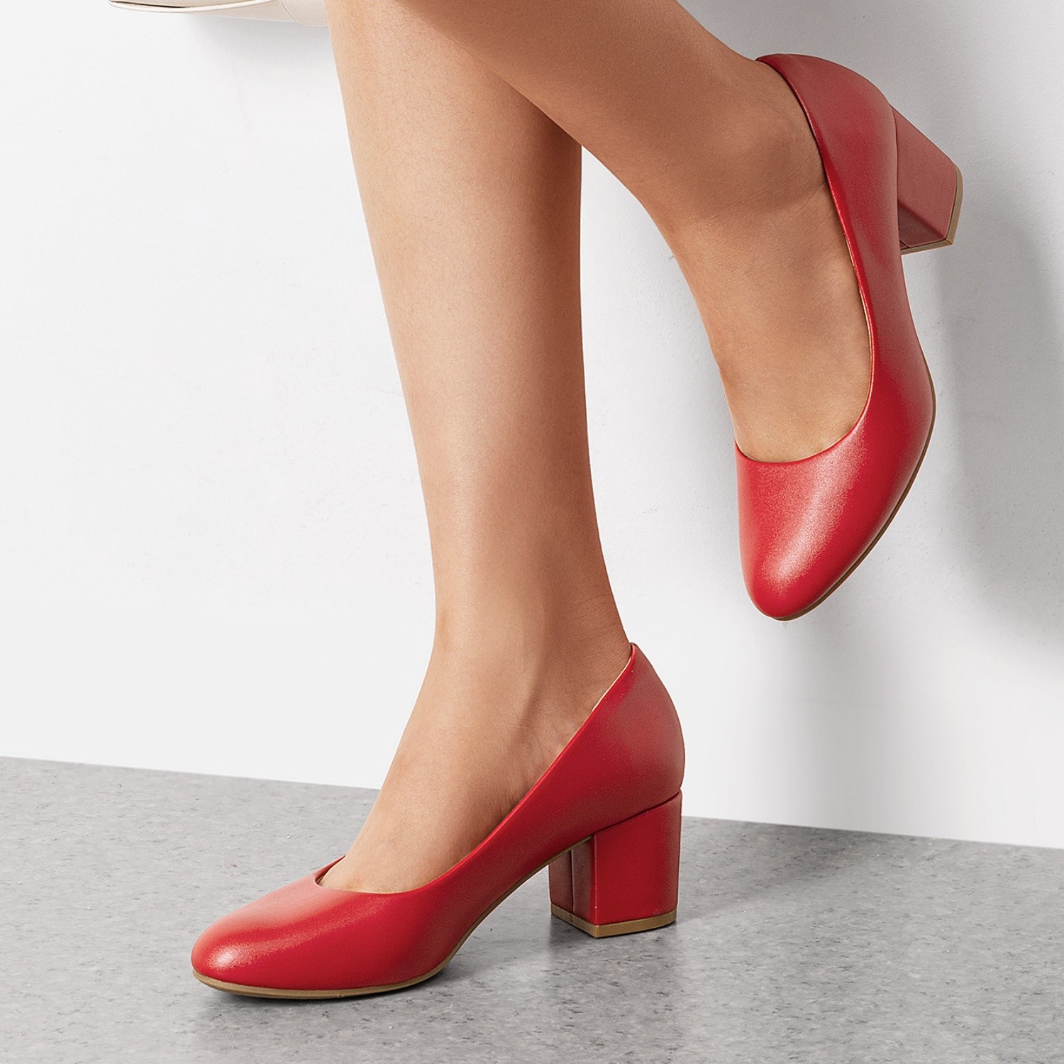 Women Arch Support Slip On Low Chunky Heel Office Dress Wedding Pump Shoes
