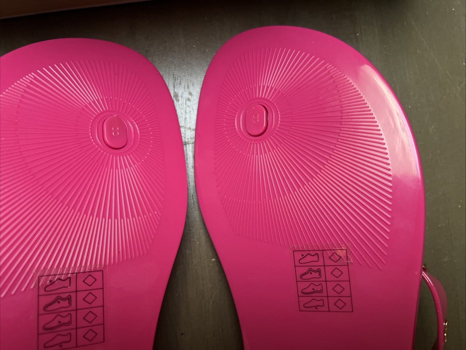 NEW MICHAEL KORS JET SET MK JELLY PVC POOL PINK THONG SIZE 8 M, 38 M