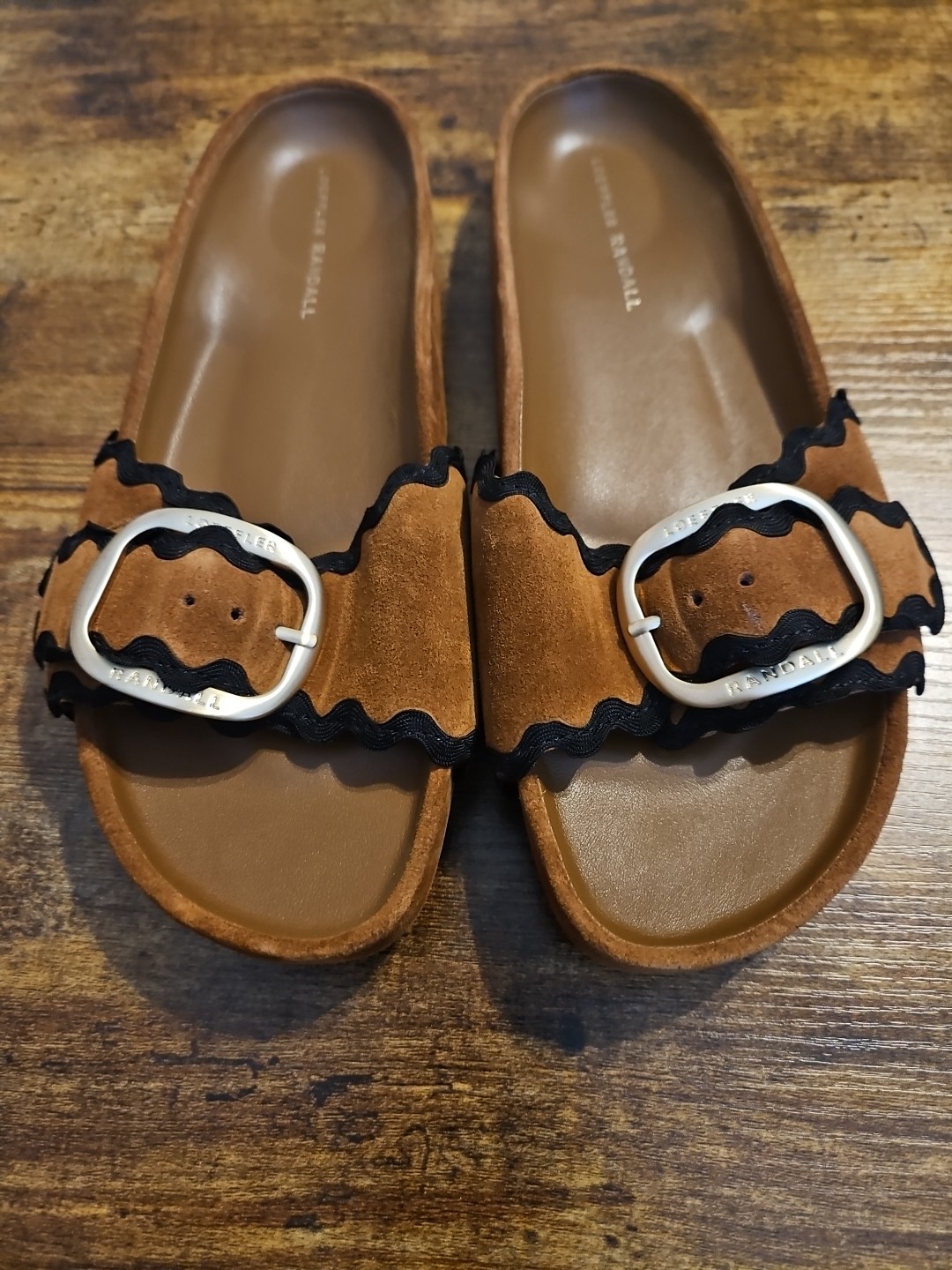 Loeffler Randall Iris Slide, Cacao/Black, Women’s Size 10