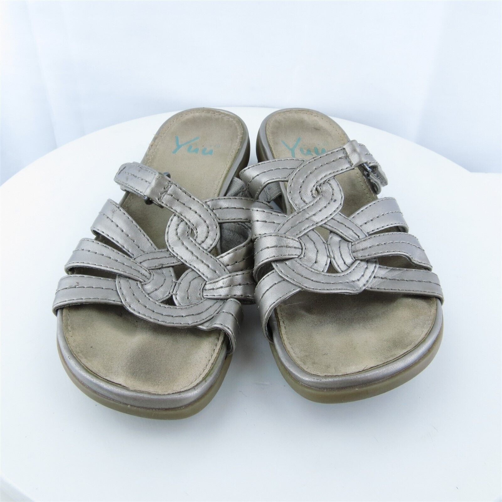 YUU Women Slide Shoes MIlley Beige Synthetic Slip On Size 7 Medium (B, M)