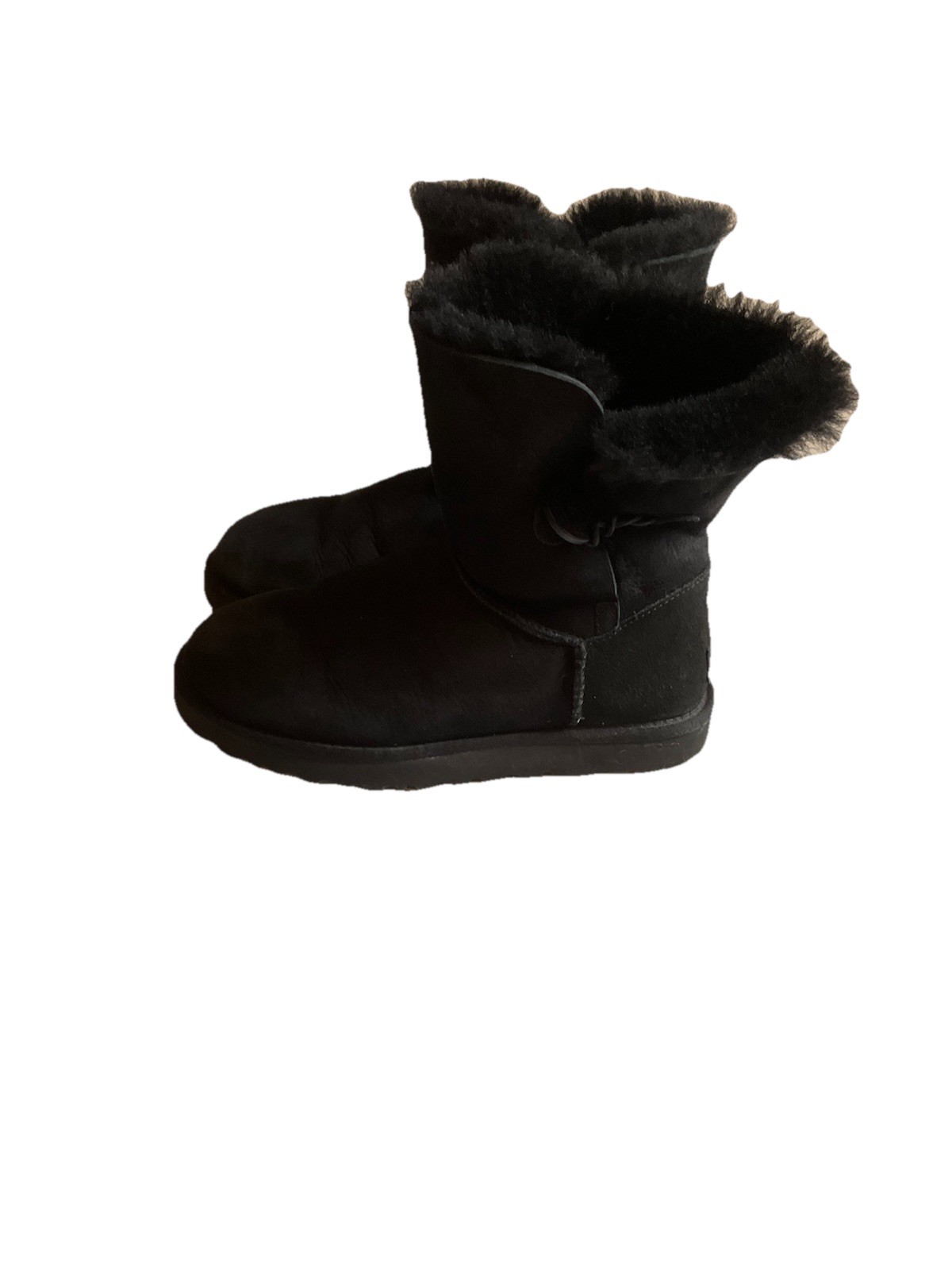 UGG Australia Bailey Button 5803 Black Sheepskin Shearling Boots Womens 8