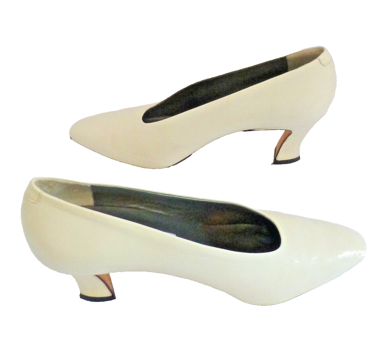 Via Spiga Heels Pumps Ivory Italian Leather Vintage Size 9 B