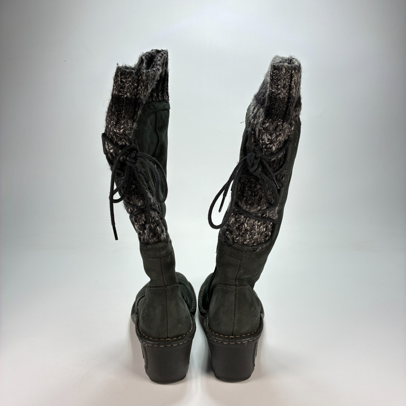 UGG Australia Skylair Black Gray Winter Wedge Mid Calf Boots 1936 Women’s Size 7