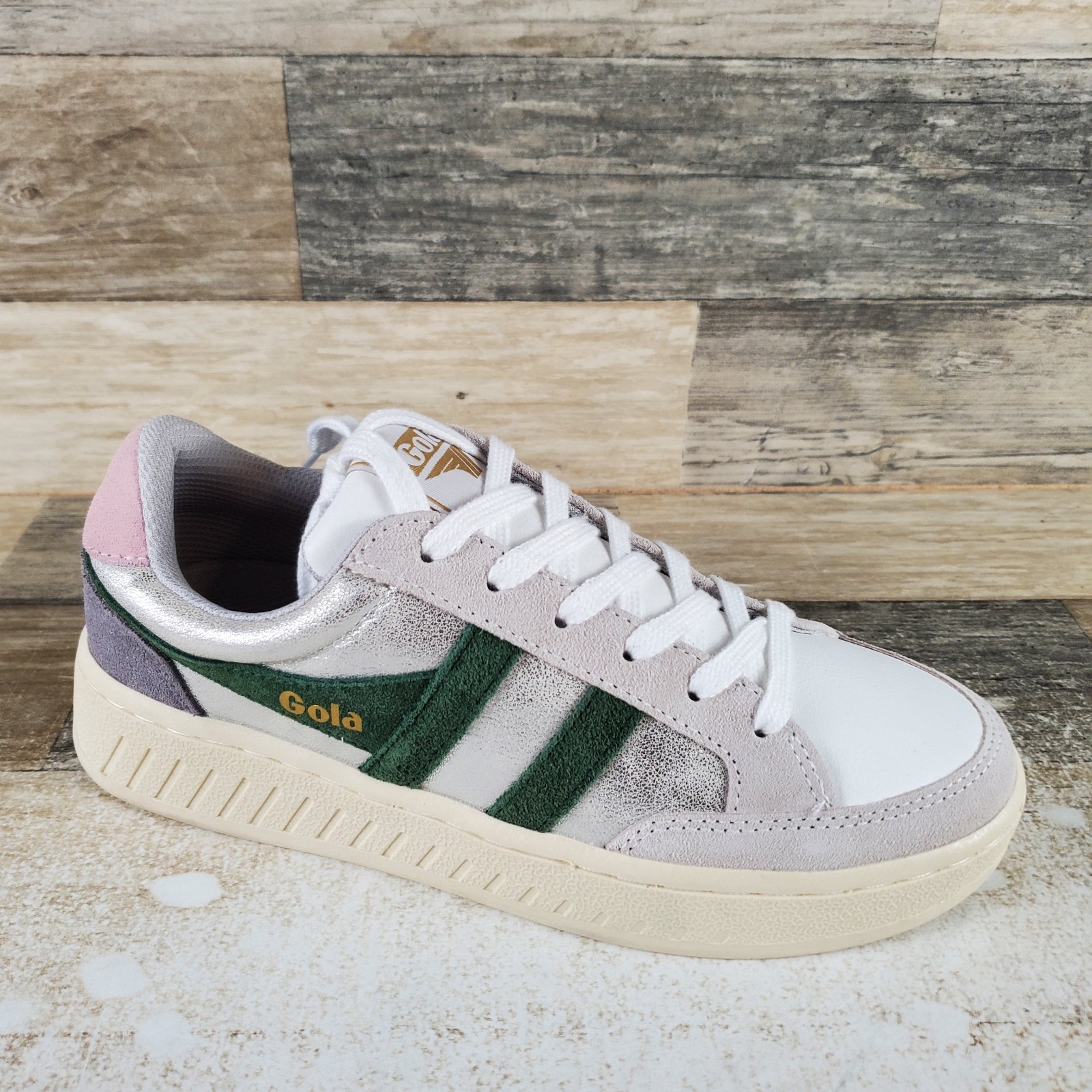 Gola Superslam Blaze Womens Shoes Sz 6.5 Gray White Silver Lifestyle Sneakers