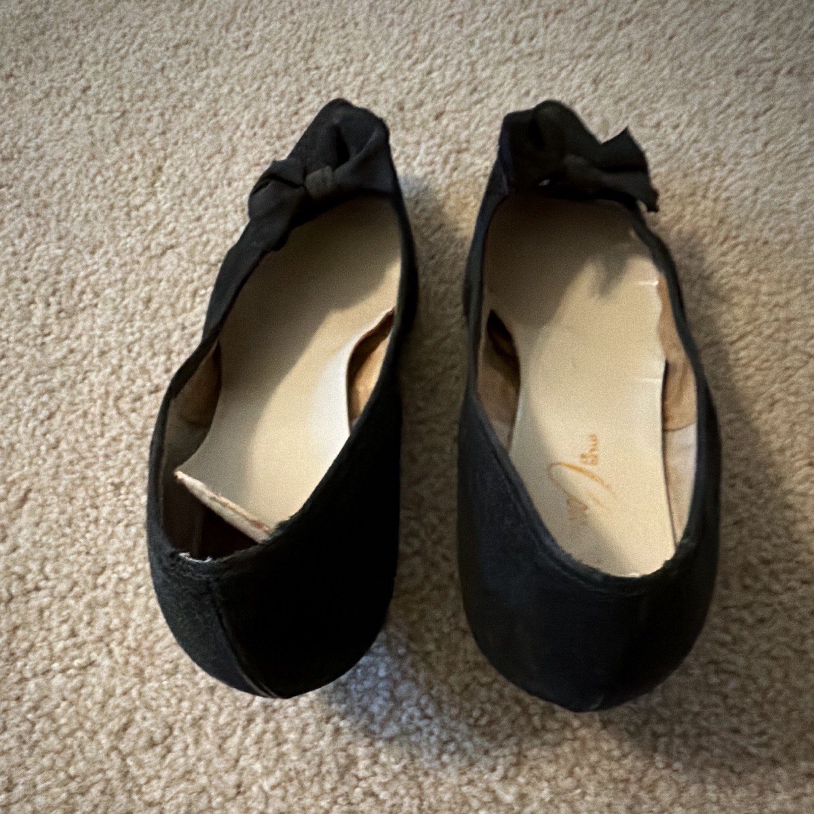 Vintage Connie Women’s Black Suede Bow Pointed Toe Block Pump Slip On 10