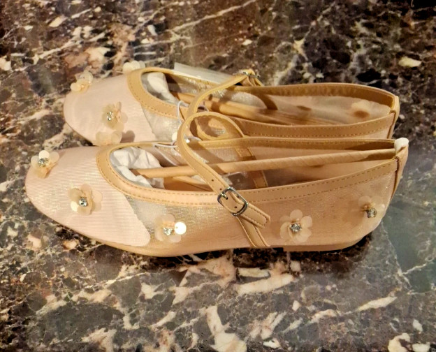 Women’s Everly Floral Mesh Mary Jane Ballet Flats with Memory Foam Insole 200