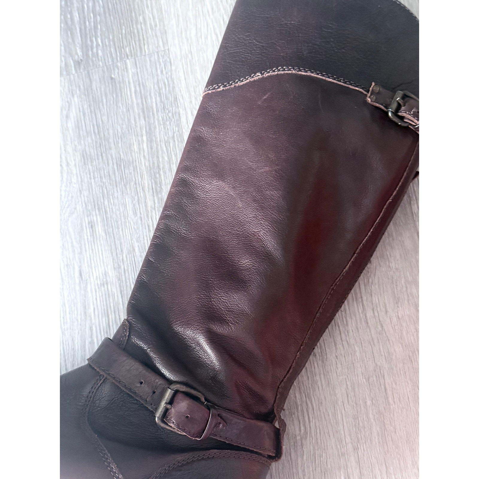 FRYE dark brown 100% leather knee high Phillip equestrian riding boots sz 10 B