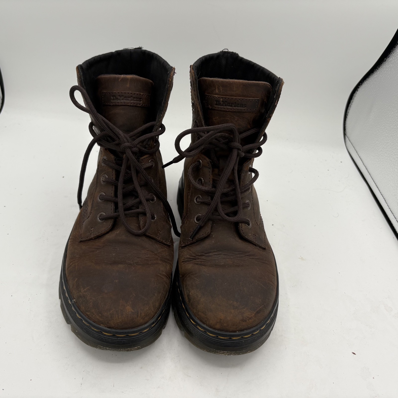 Dr. Martens Combs Crazy Horse Leather Casual Boots in Brown Unisex M7/ W8 LA004
