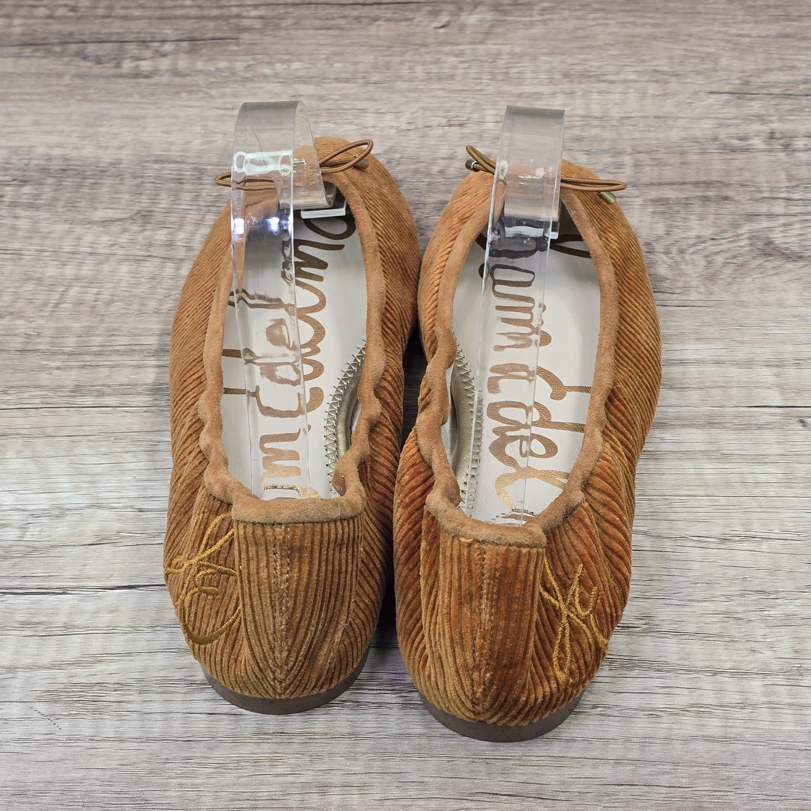 Sam Edelman Felicia Corduroy Women’s Sz 7.5M Mustard Brown Slip On Ballet Flats