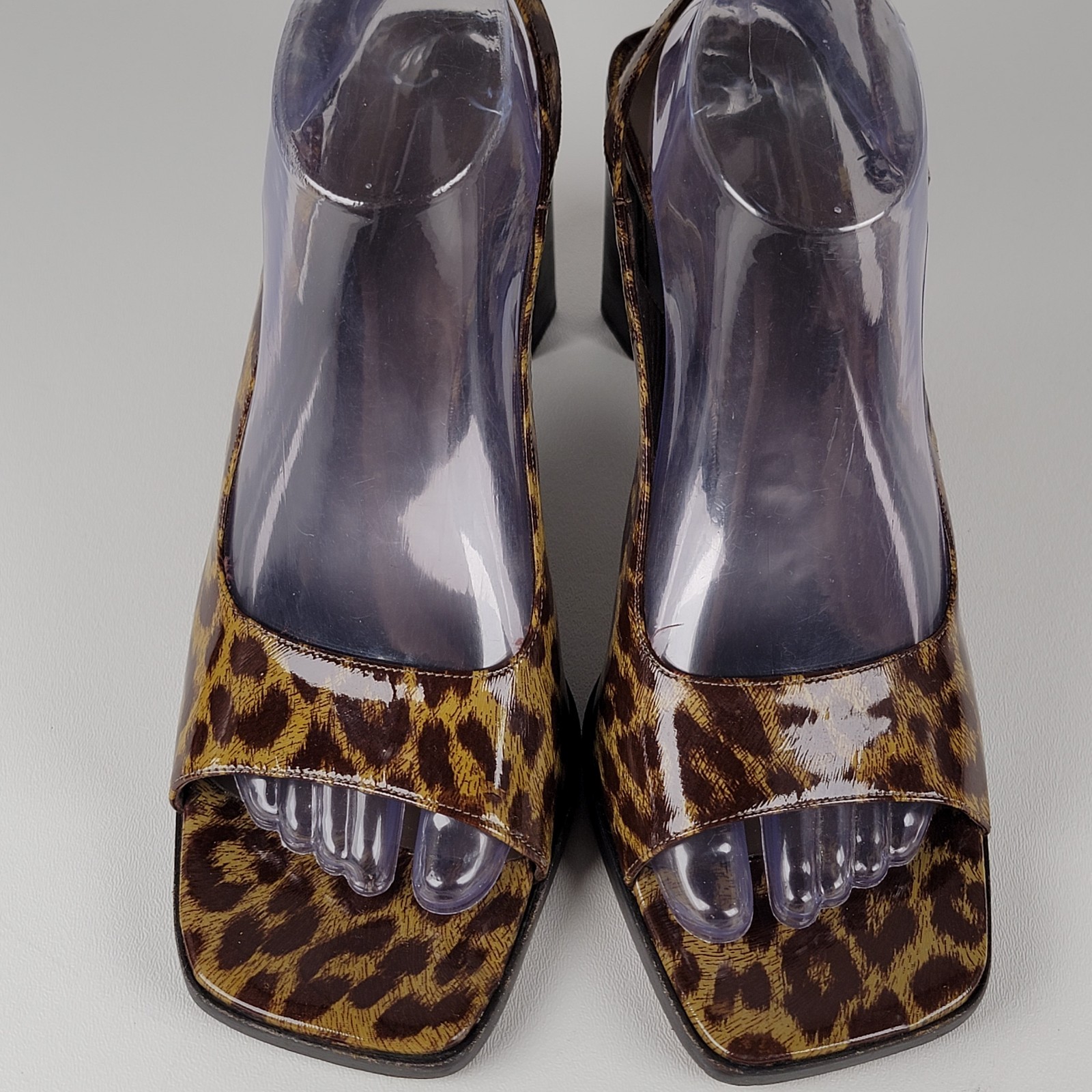 Via Spiga Leopard Print Slingback Sandals Women’s Block Heel Italy Size 9.5 eu40