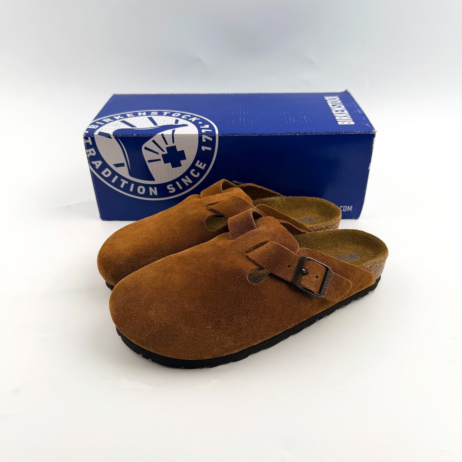 Birkenstock Boston Soft Footbed Mink Suede Leather Clogs Unisex Size EU37-EU45