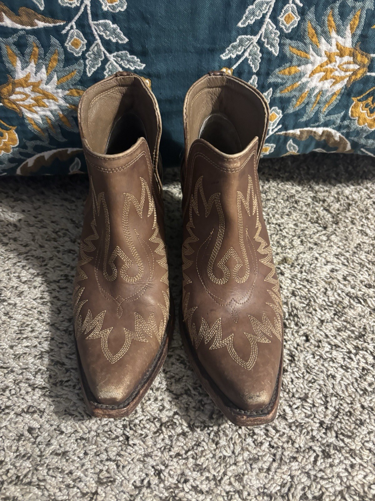 Ariat Ladies Dixon Weathered Brown Western Ankle Boots 10027282 Size 9b