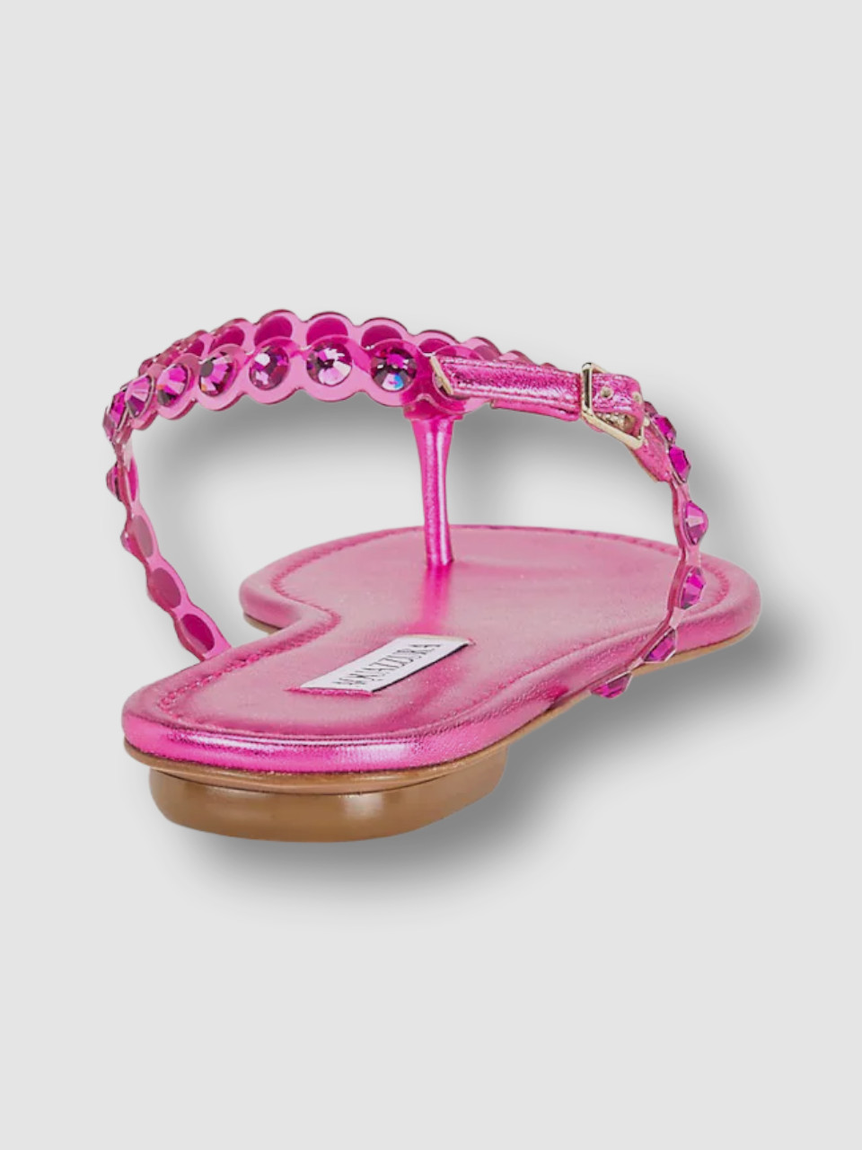$750 Aquazzura Women Pink Tequila Crystal Thong Sandal Shoe Size EU 37.5/US 7.5