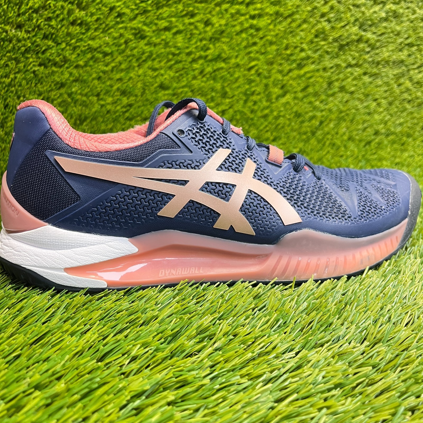 Asics Gel Resolution 8 Womens Size 9.5 Blue Pink Running Tennis Shoes Sneakers