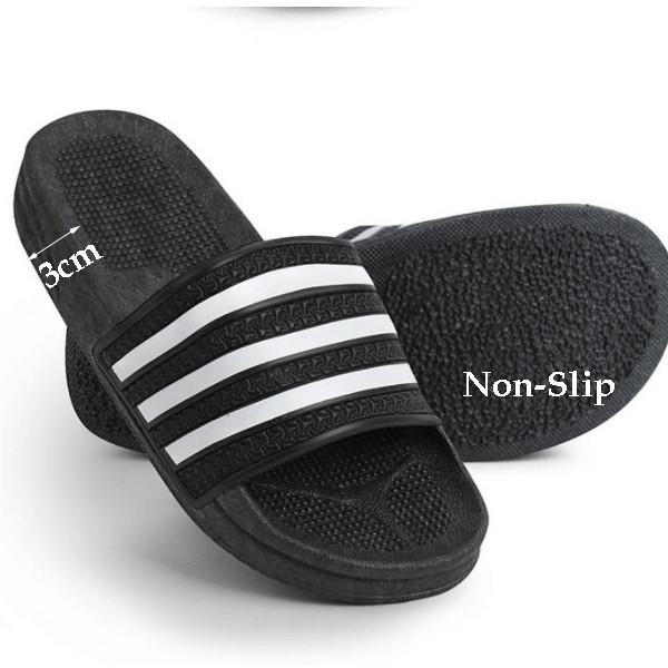 Home Outdoor Indoor Beach Wide Slipper Women Men Child Three Line Made in Korea
