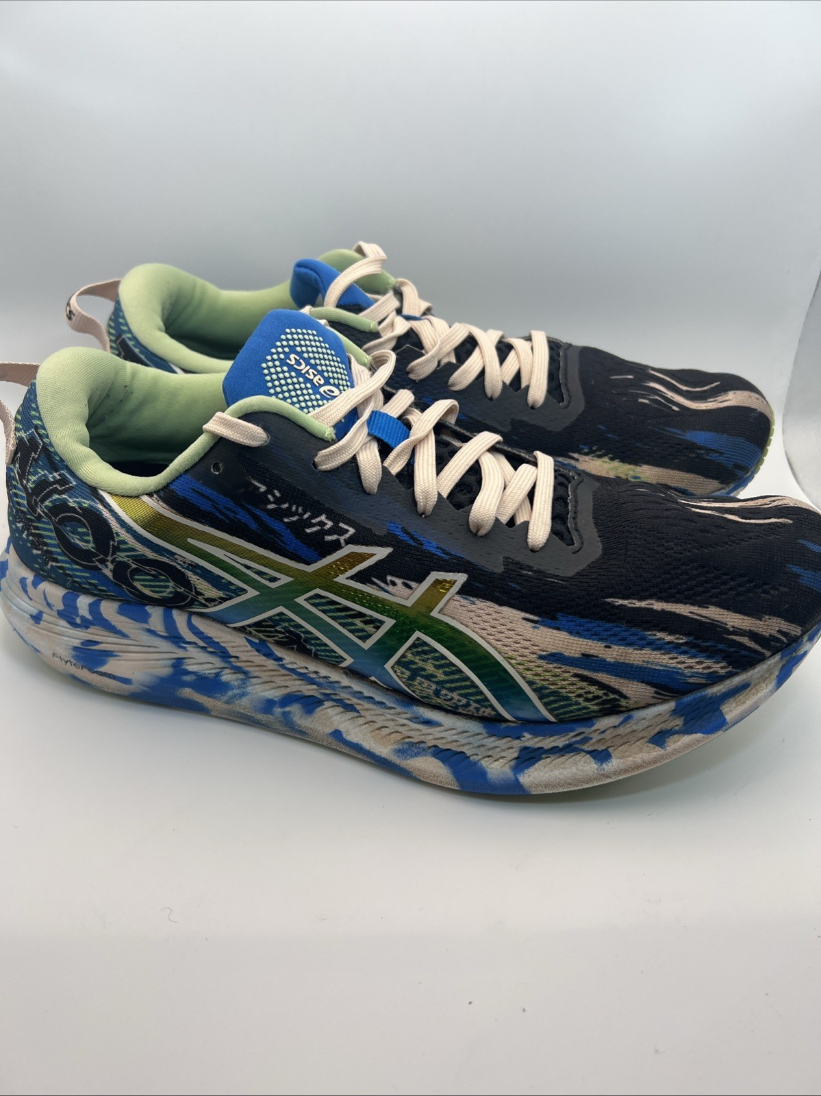 Asics Noosa Tri 13 Womens Running Walking Athletic Shoes Size 10 White Blue Blac