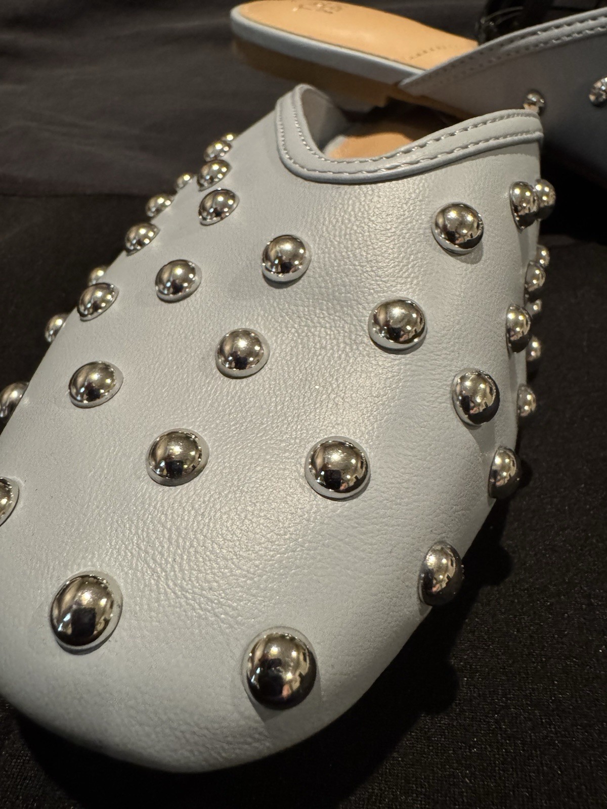 New Time And Tru Light Blue Studded Memory Foam Slip-On Women’s Flats Size 11