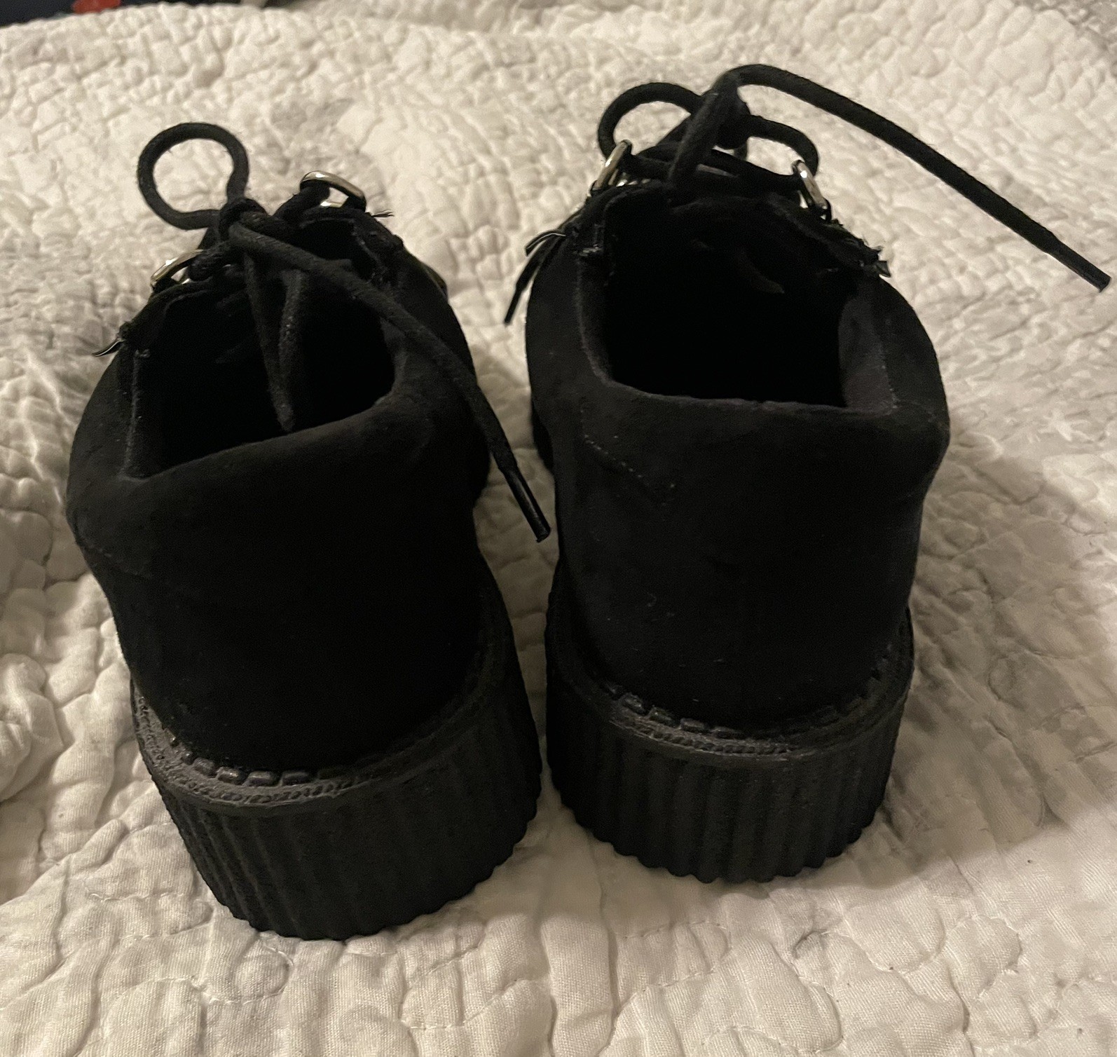 T.U.K. Anarchic Vegan Black Faux Suede Creepers T2262 Unisex Men 5 / Women 7