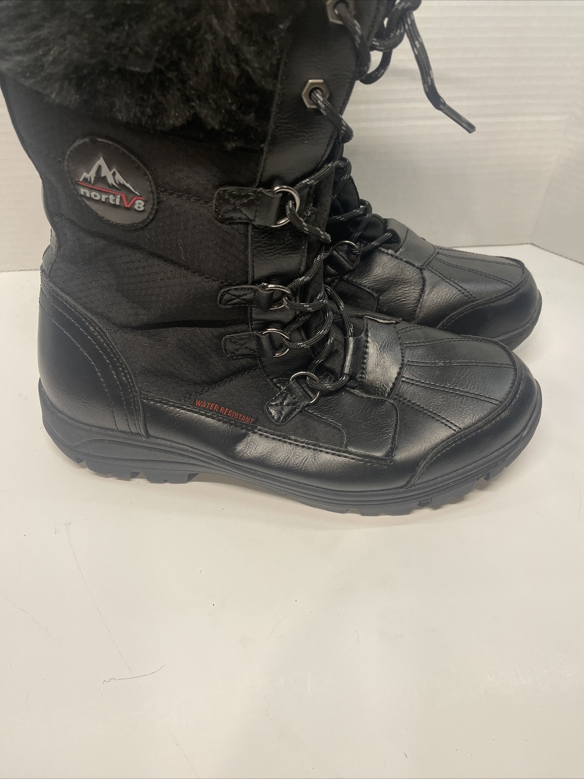 Nortiv 8 Women’s Faux Fur Waterproof Insulated Lace Up Warm Snow Boots Size 10