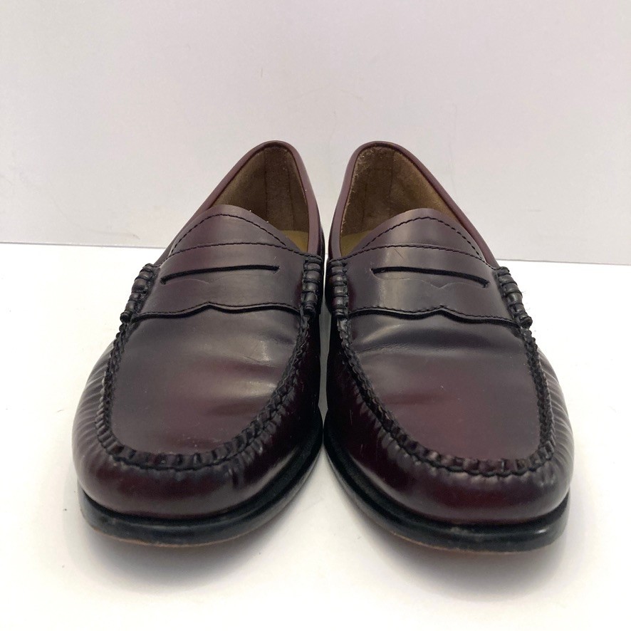 GH Bass Weejuns Penny Loafer Womens 9M Burgundy Leather Unlined Handcrafted