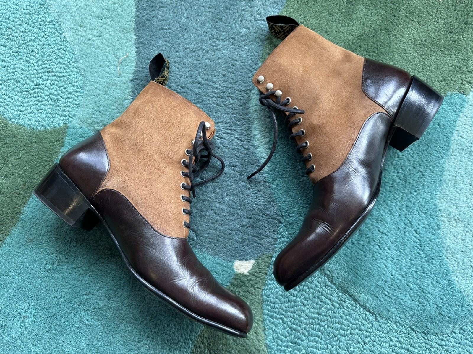 Fluevog EXCELLENT Fox & Fluevog Eugene posh leather/suede lace-up boot -W10/M8