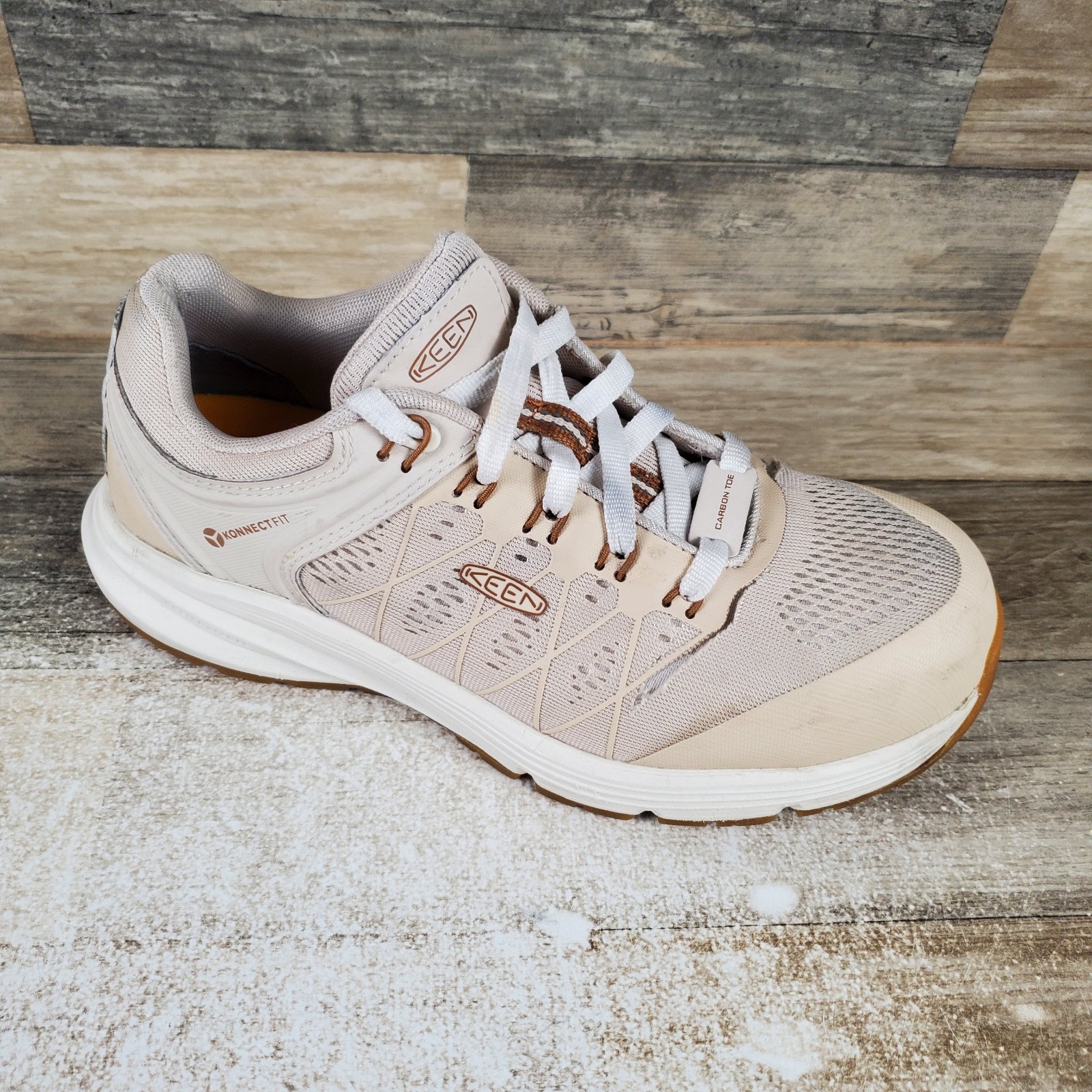 KEEN Utility Vista Energy Womens Shoe Sz 7.5 W Birch Brown Sugar Lace Up Sneaker