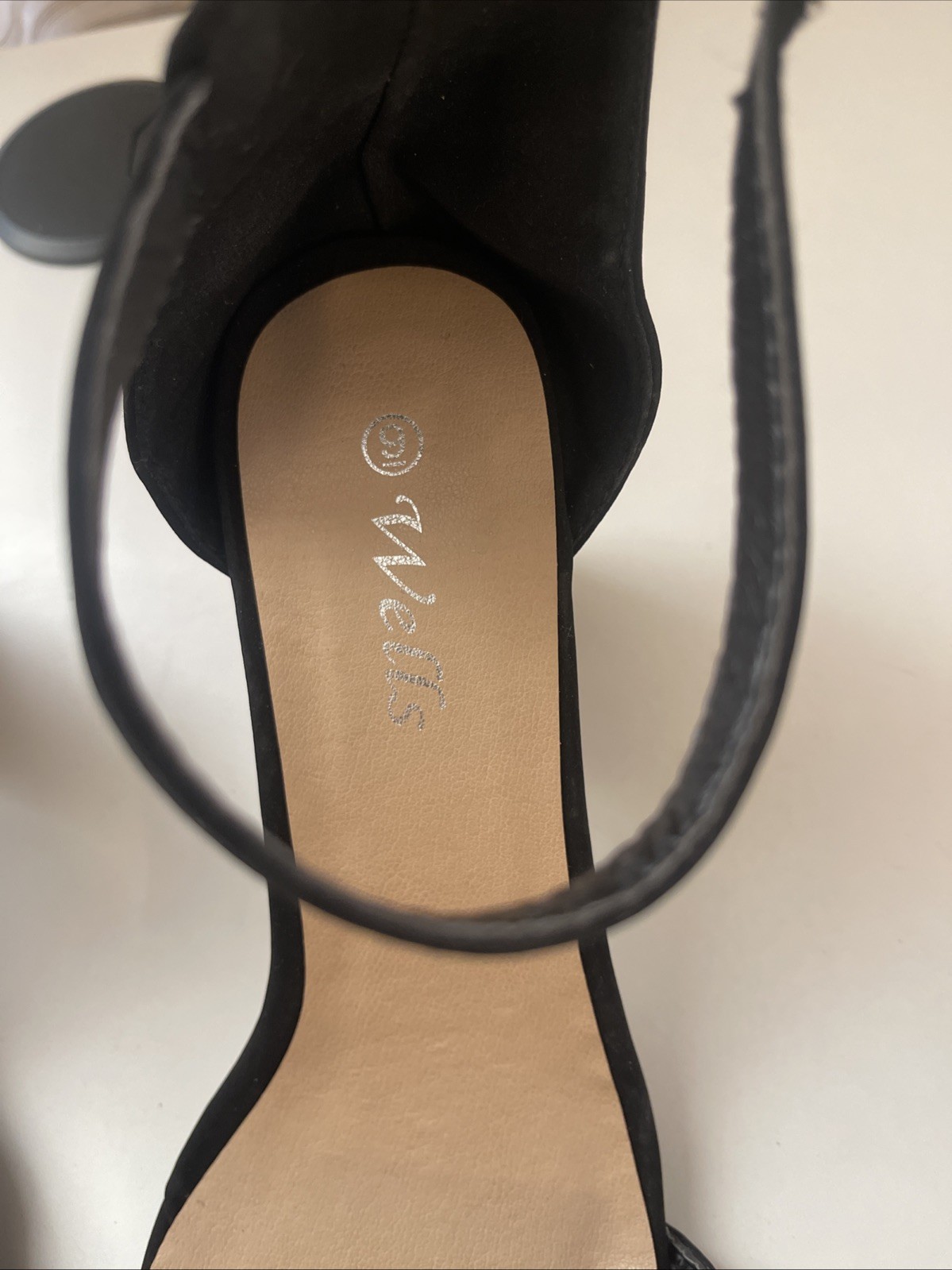 Wells Black Heel Sandals Size 9