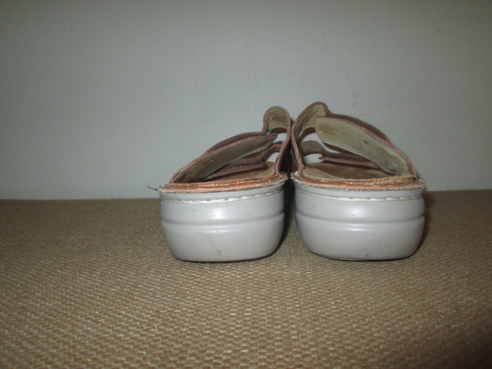 Women’s FINN COMFORT Sansibar Tan Leather 2 Strap Slides Comfort Sandals ~ 38