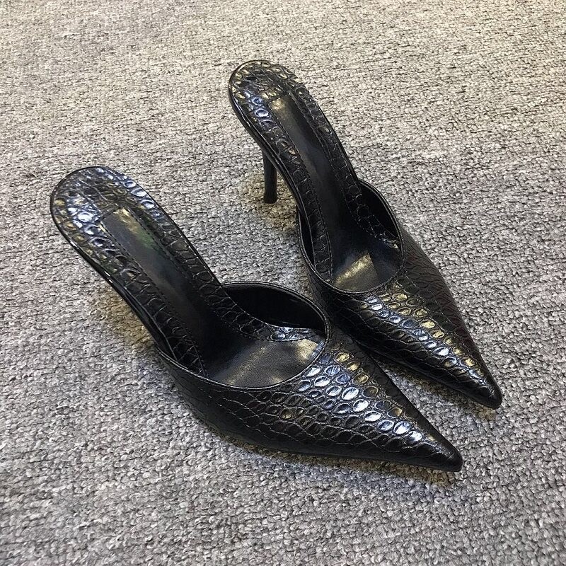 Womens Leather Dress Formal Wedding Slipper Leather Pointy Toe Sandals Shoes New