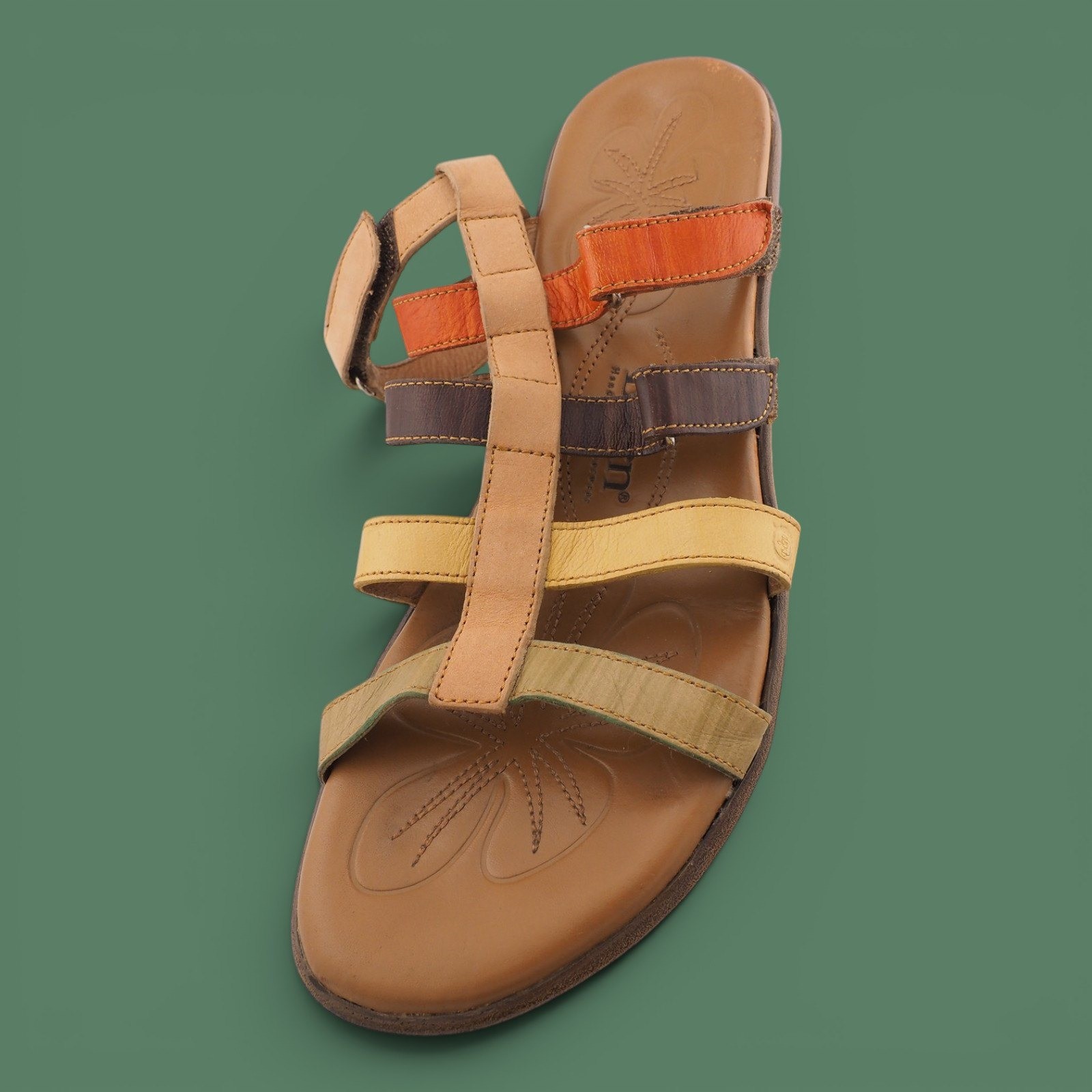 Born Handcrafted Leather Multi-Color Strappy Wedge Sandals W21420 Womens 9 40.5