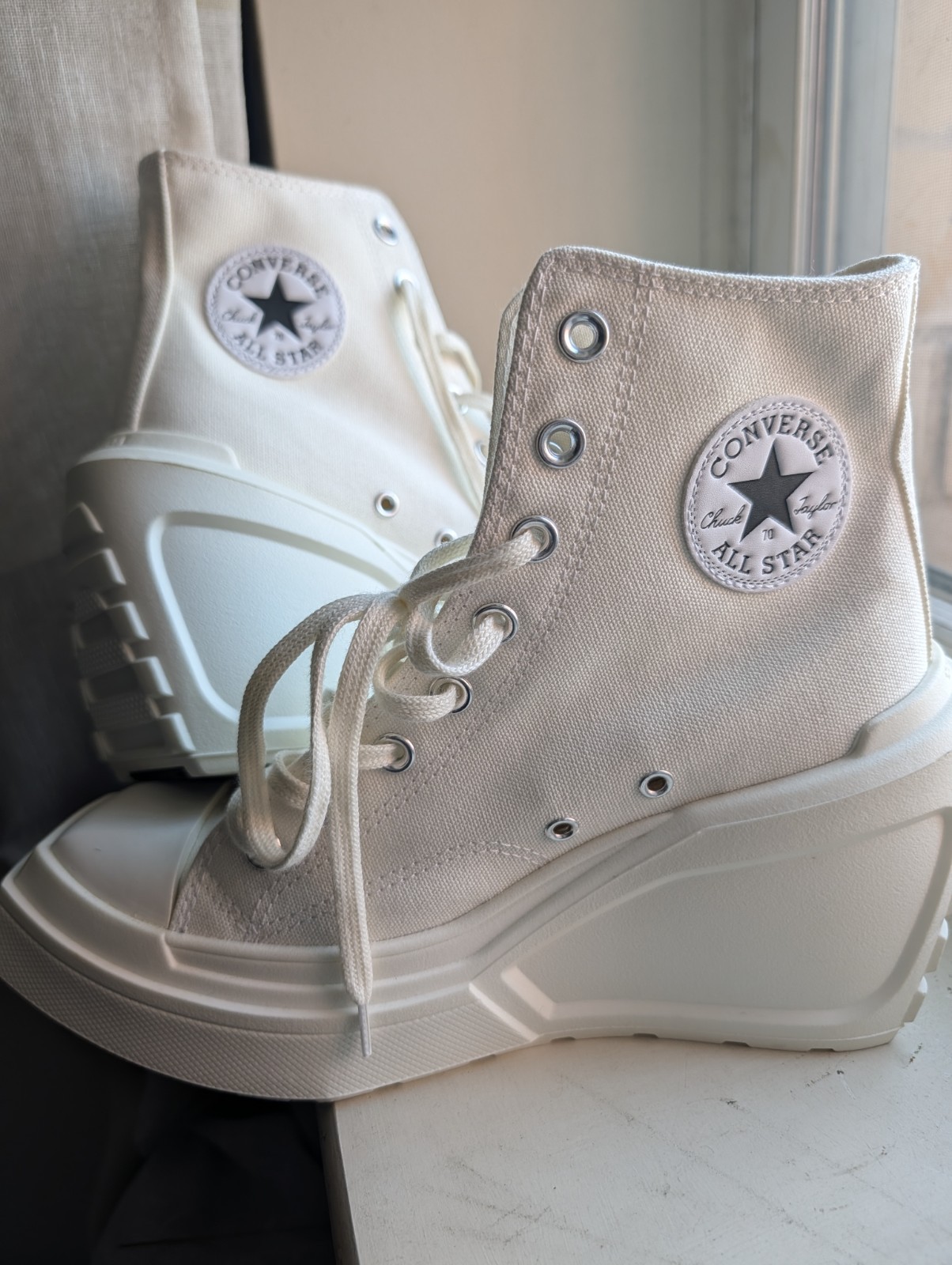 Converse Chuck 70 De Luxe Wedge ‘Egret’ A06479C Women’s Shoes US Sz 8.5