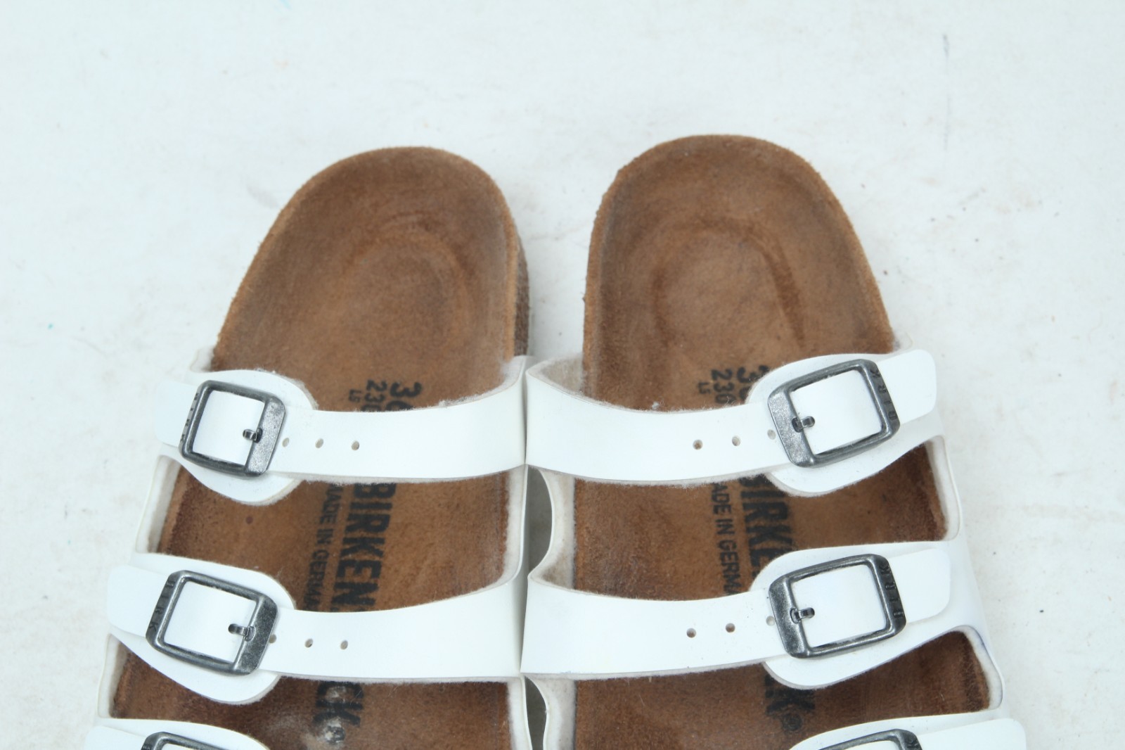 Birkenstock Florida sandals shoes white slip on women’s sz 36 us 5 medium/narrow