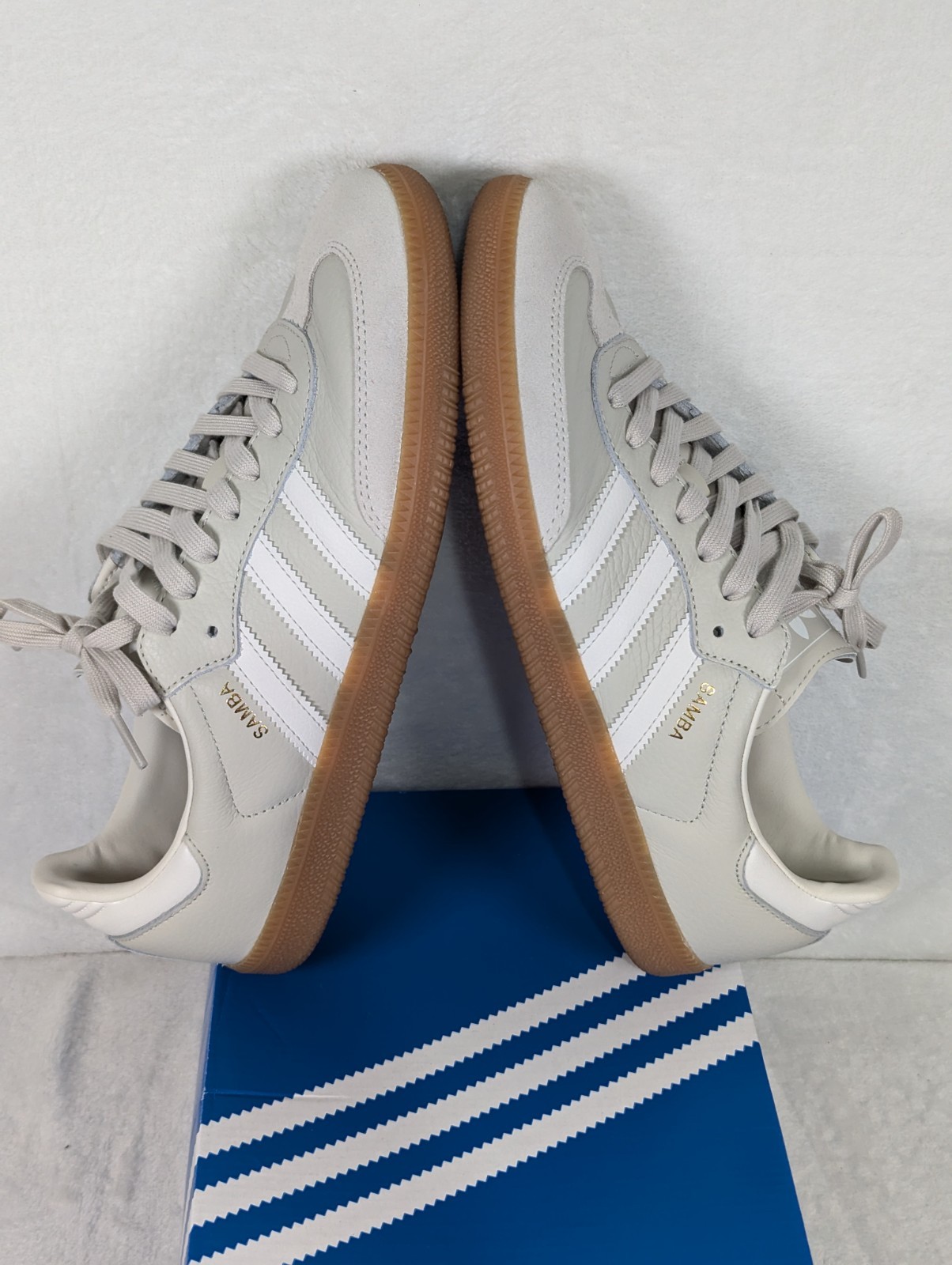 🔥 Sz 10.5 – Adidas Samba OG Beige Aluminum Gum Sole Sneakers IE7013 Women’s