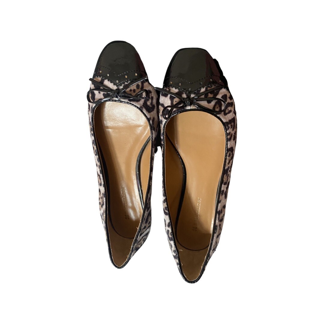 Naturalizer Women’s Cheetah Print Winner round toe bow semi flat Sz 7.5M EUC
