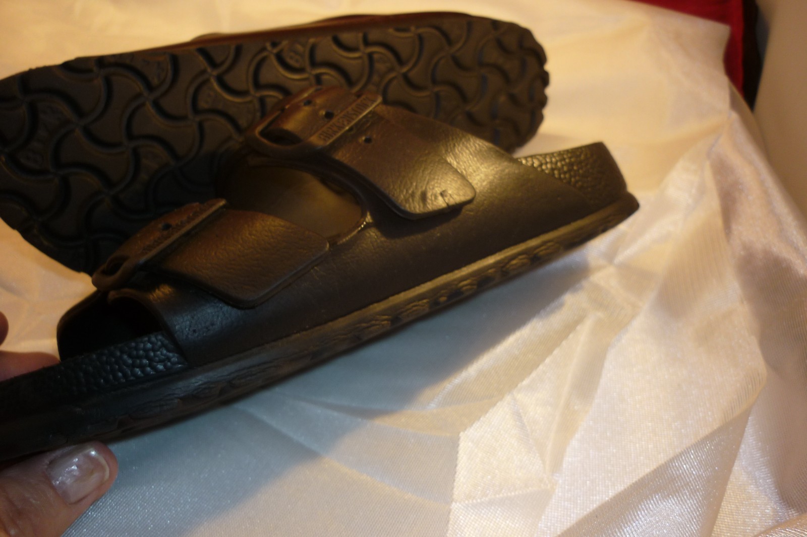 BIRKENSTOCK GERMANY SLIP ON BLACK SANDLES SIZE 6 EURO SIZE 37