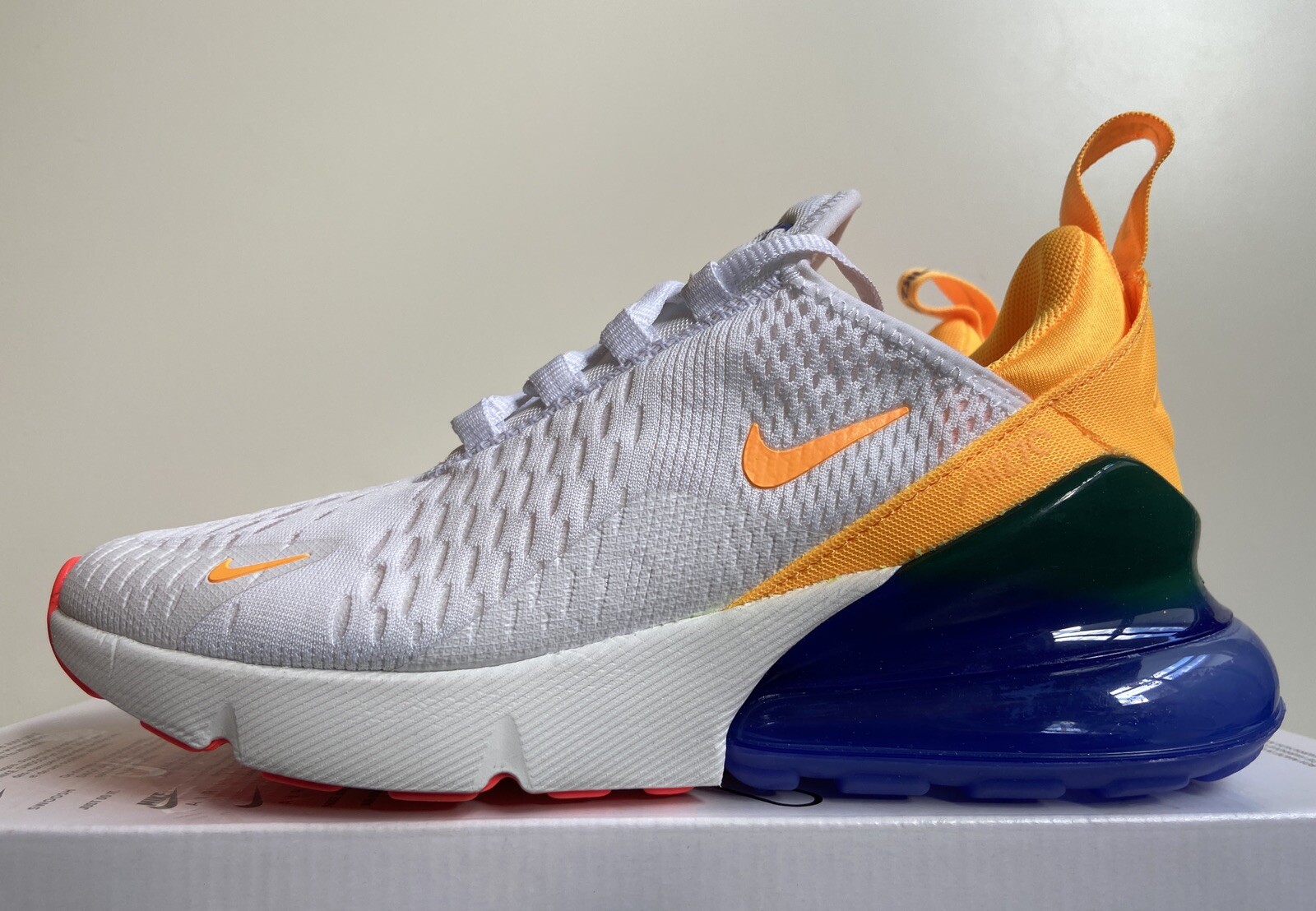 Nike Air Max 270 «Philippines» White Laser Orange AH6789-105 Women’s Sz 6 NoLid