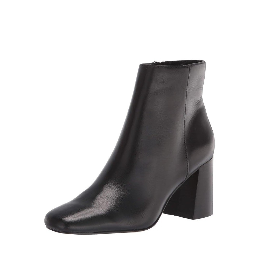 Bella Vita Womens 8.5 M Black Leather Wilma Block Heel Ankle Booties NIB OL0