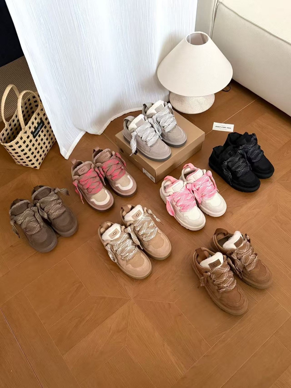 UGG Lowmel Sneakers Trainer Shoes Sheepskin Suede Casual Women Men New US4-US13