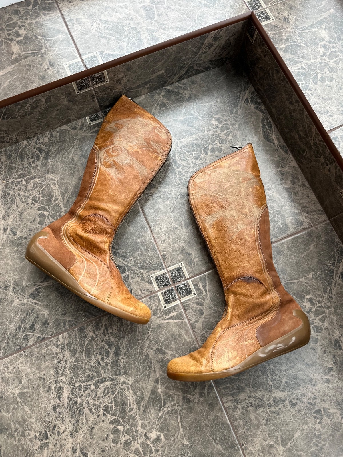 Vintage Puma x Alexander McQueen Leather Knee High Boots EU 37 US 6.5 Sample Rar