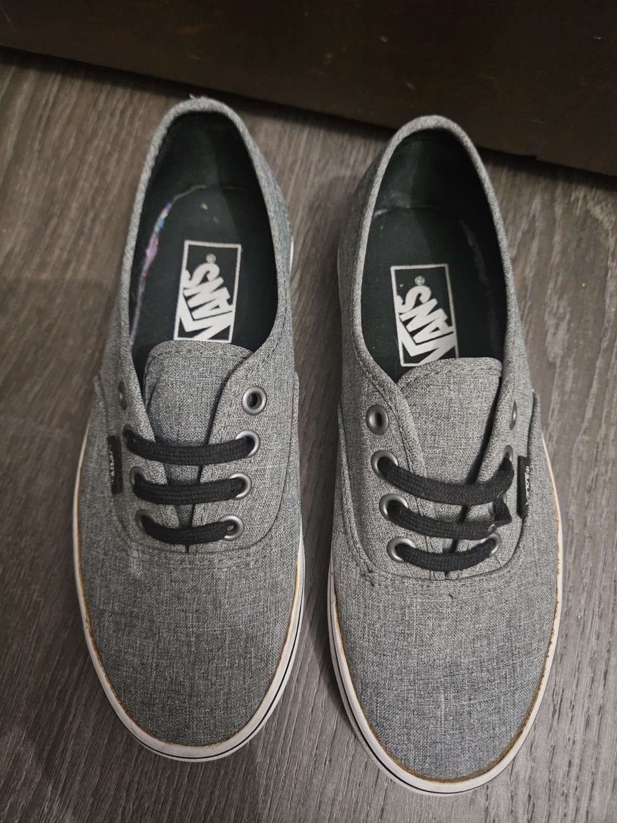 Vans Authentic Lo Pro Gray Chambray Shoes Womens 6 Mens 4.5 TB4R Low Top Sneaker