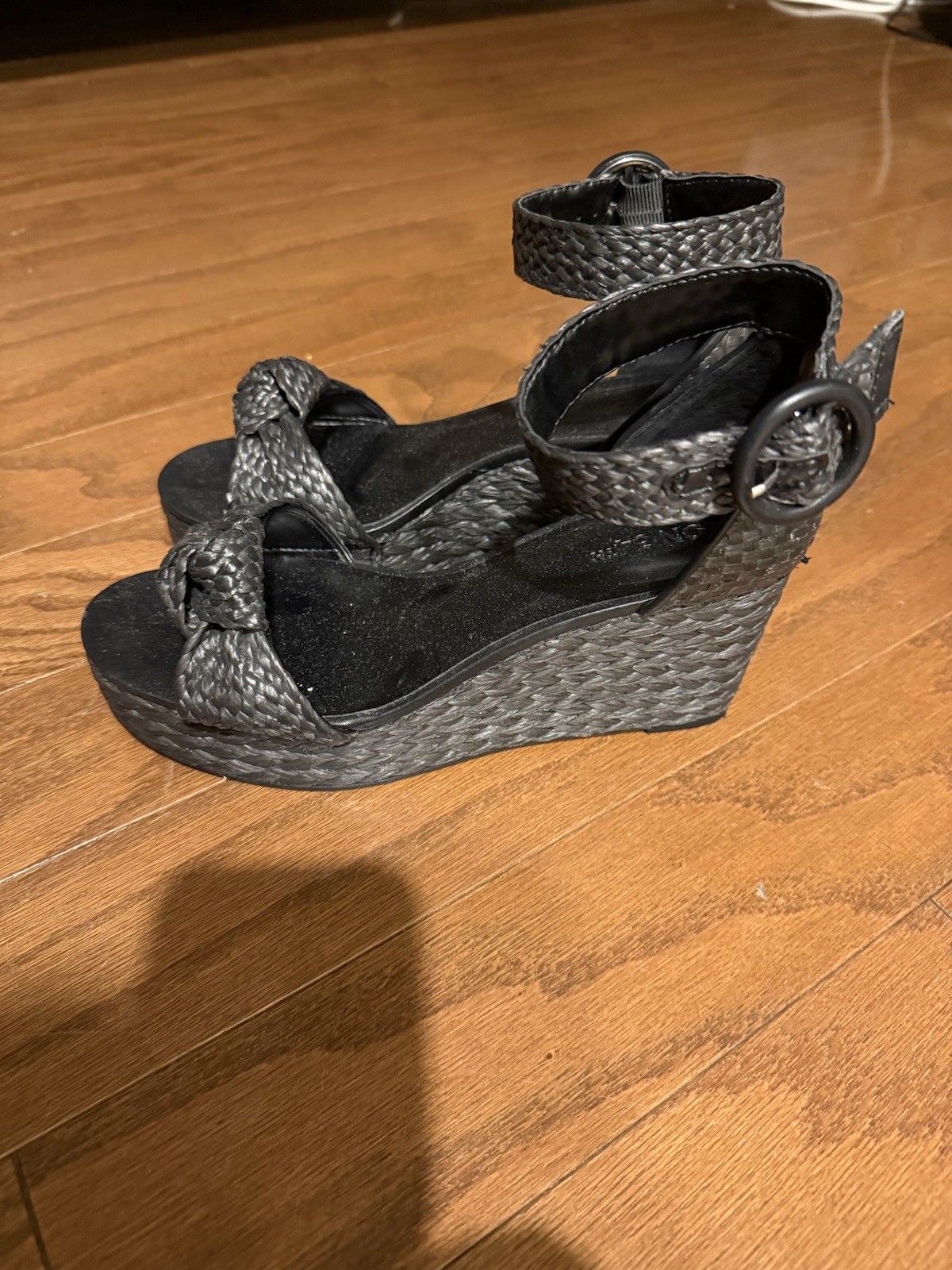 On 34th Nihari Ankle-Strap Platform Wedge (Women’s) – Black – Sz 8 M