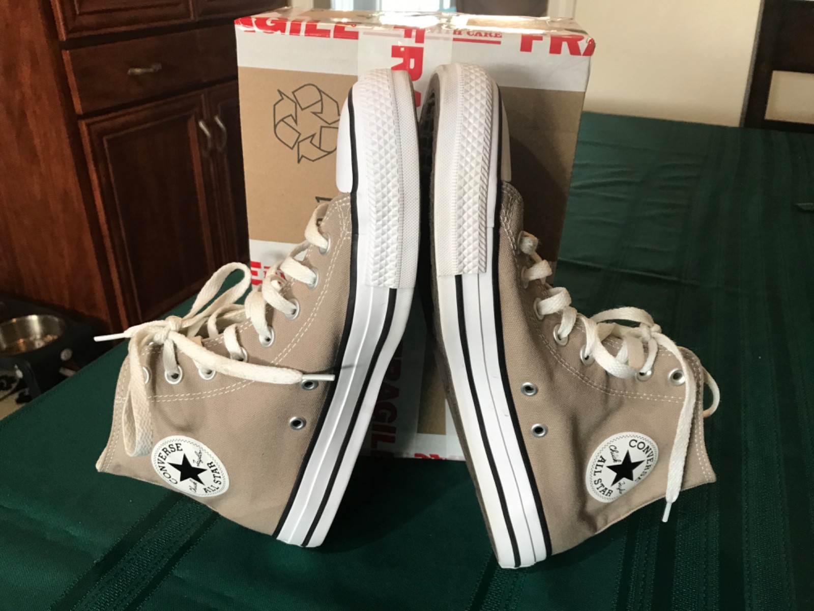 Converse Chuck Taylor All Star High Top Sneakers Khaki Canvas Men’s 8 Women’s 10