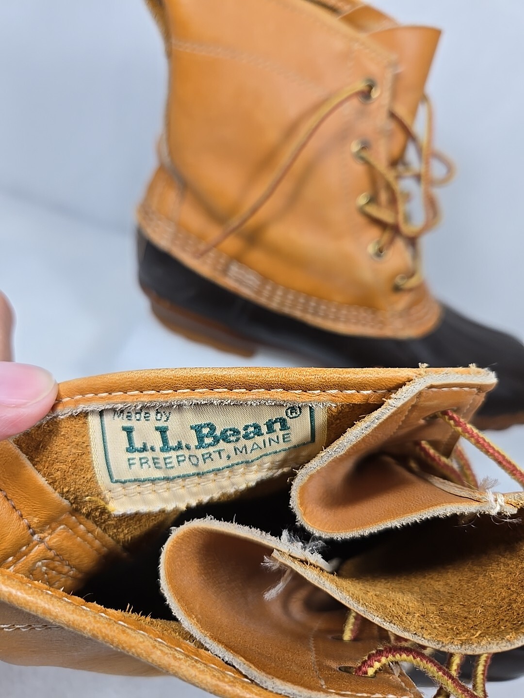 Vintage LL BEAN Womens Size 7 Maine Hunting Shoe Boots Made in USA 5 Eyelets