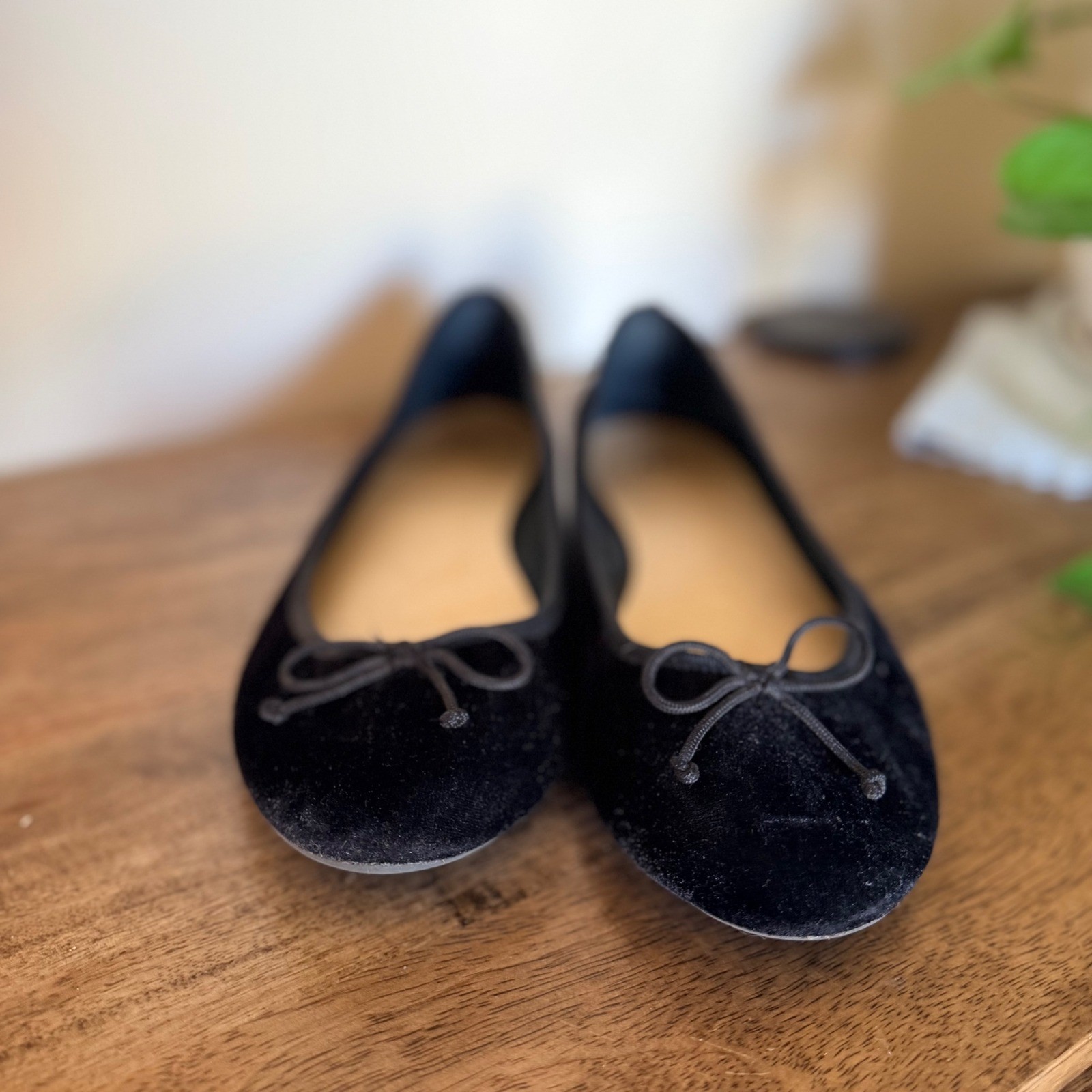 Chase & Chloe GAP Ballet Flats Women 8 Rose Gold Black Bundle Quilted Velvet Bow