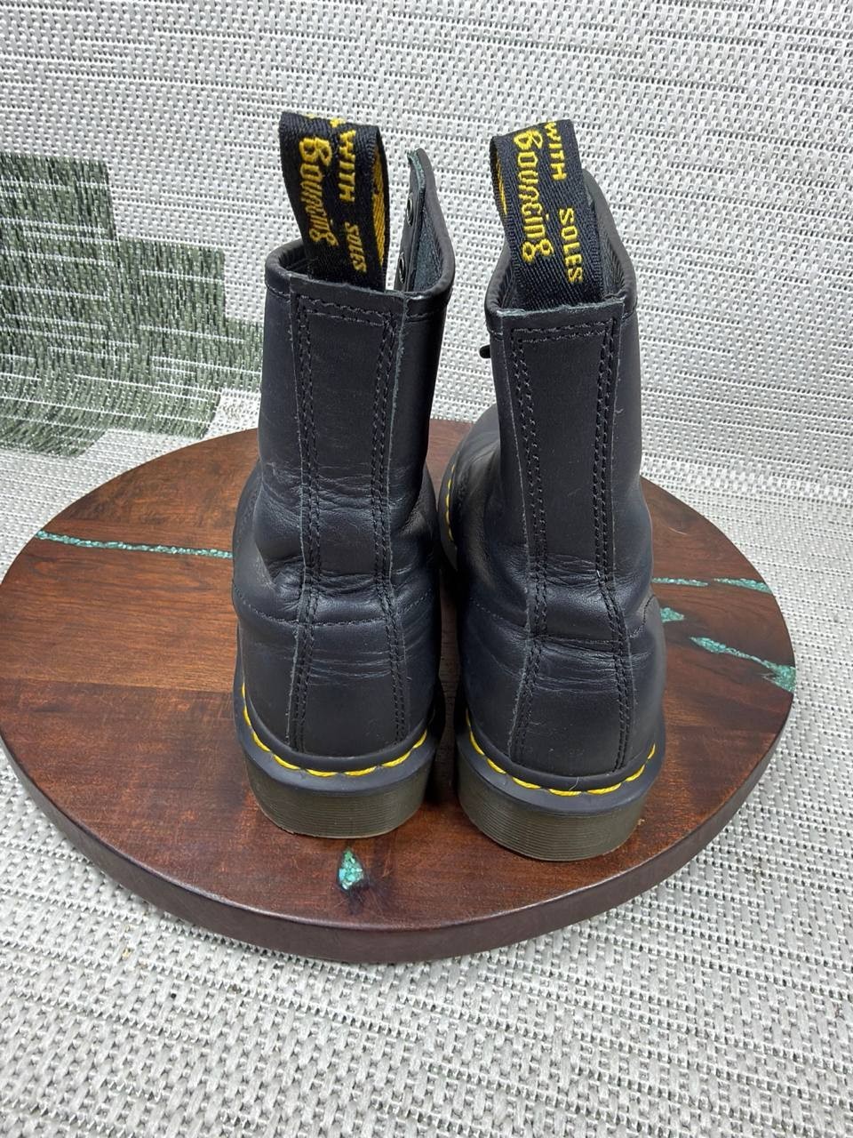 Dr Martens Boot Womens Size 8 Us 1460 Soft Toe Work Black Smooth Leather Ankle