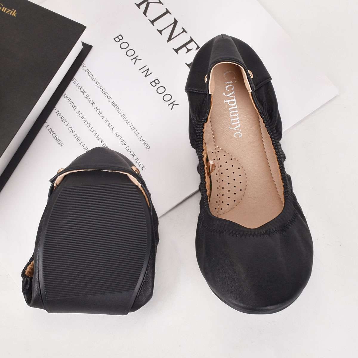 Women Ballet Flat Round Toe Slip On Comfortable Casual Travel Work Walking Shoes